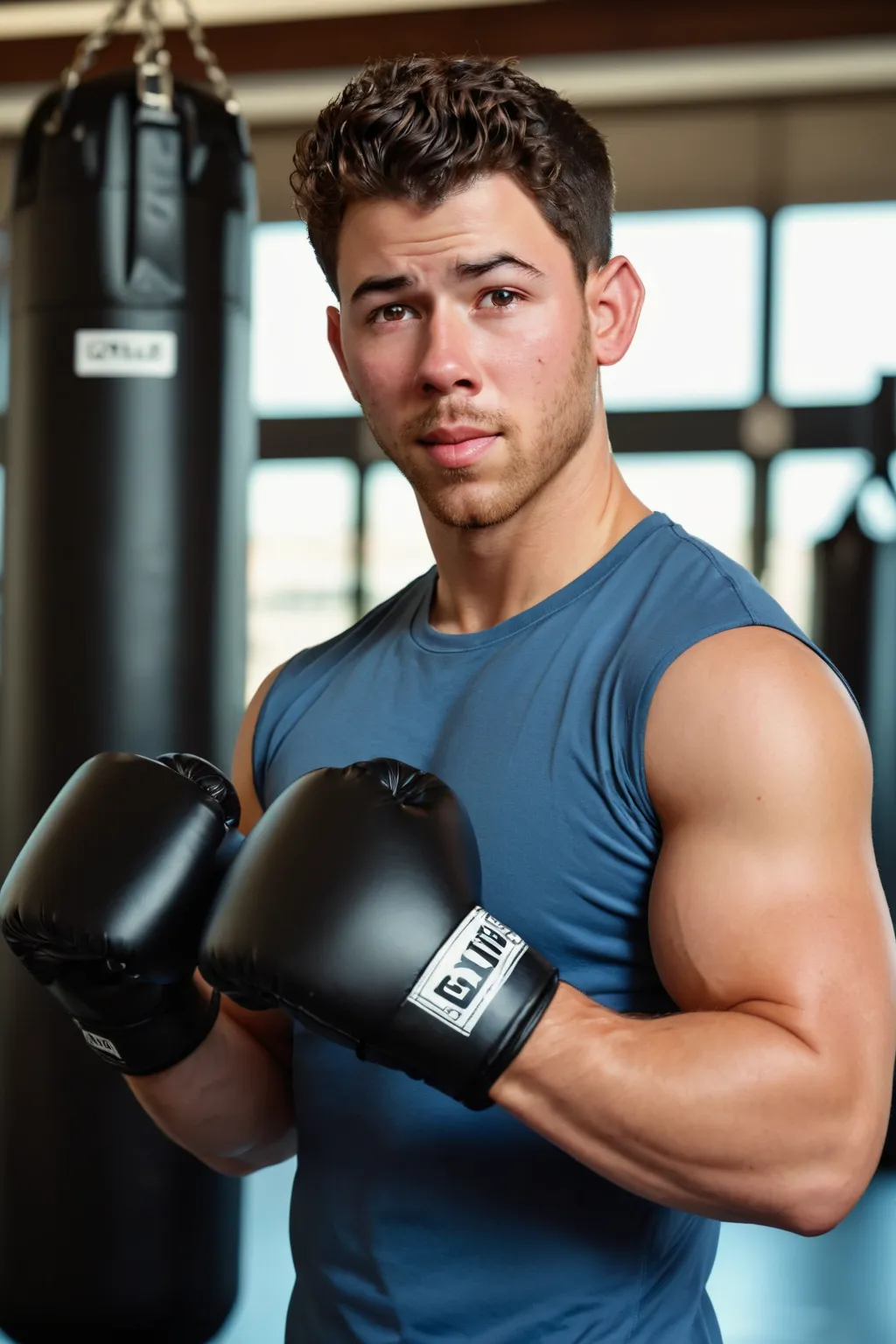 Boxing man face swap template