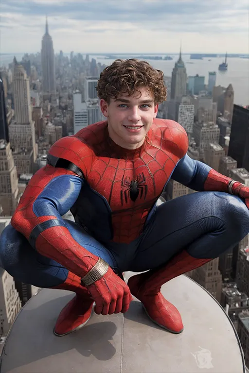 Template tukar wajah AI Spiderman