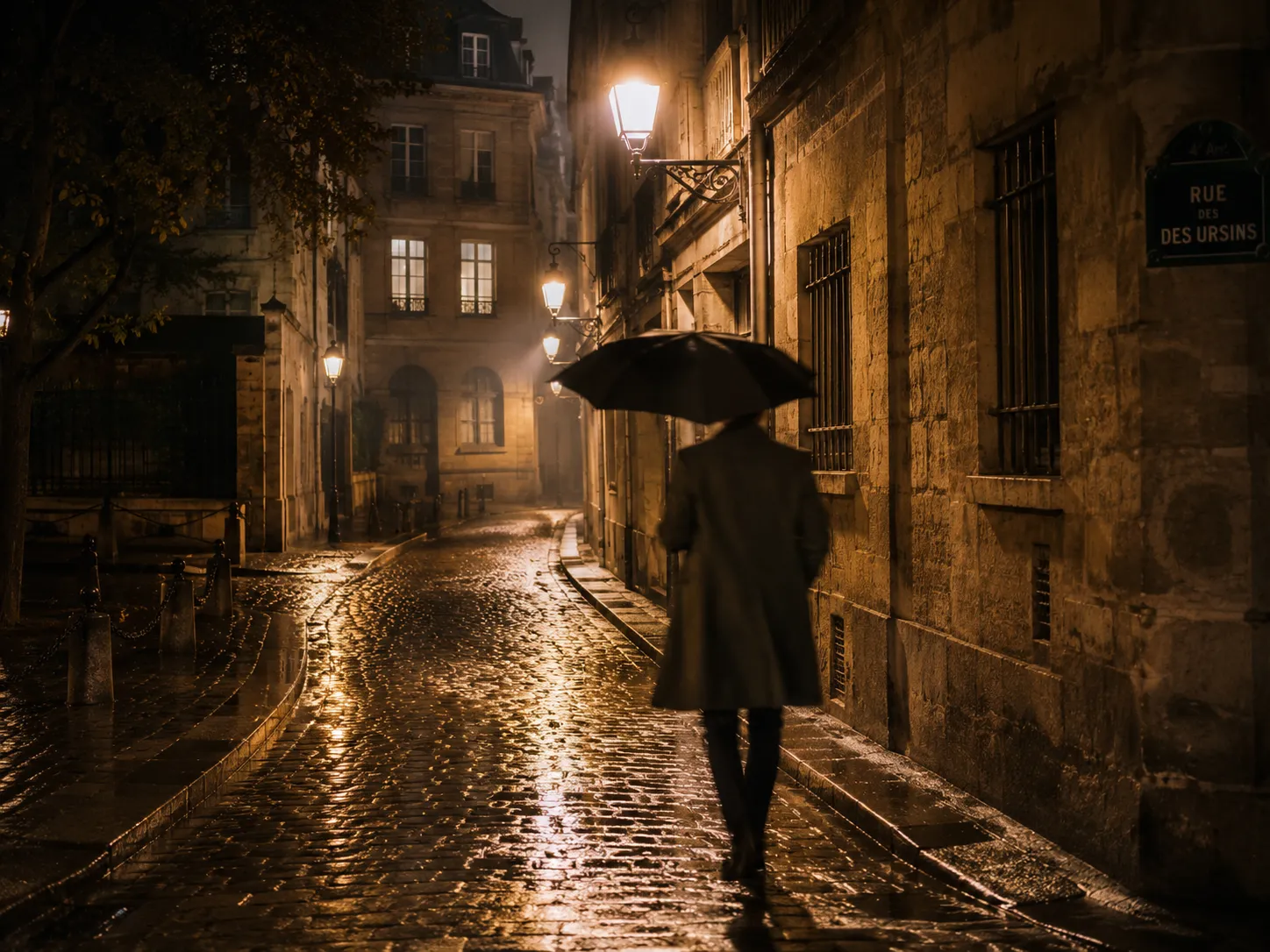 An image generated by a GPT image model, depicting a person walking down a street.