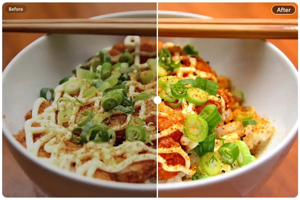 Give Your Food Photos Rich, Appetizing Color with AI Color Correction